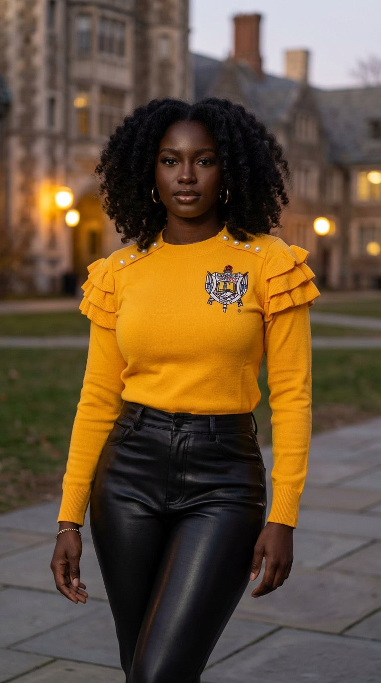 SGRho - Pearled Ruffle Sleeve Sweater – Official Para Connect