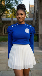 ZPhiB - Pearled Ruffle Sleeve Sweater
