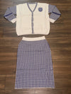 FINAL SALE - ZPhiB - Houndstooth Skirt Set (White) - Size: XL