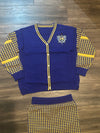 FINAL SALE - SGRho - Houndstooth Skirt Set (Royal Blue) - Size: XL