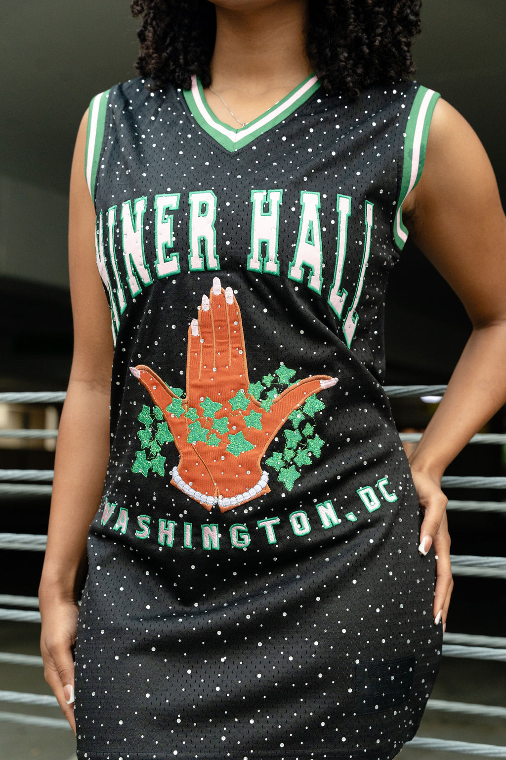 aka jersey dress TOUCHDOWN SEQUIN JERSEY DRESS