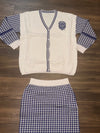 FINAL SALE - ZPhiB - Houndstooth Skirt Set (White) - Size: XL