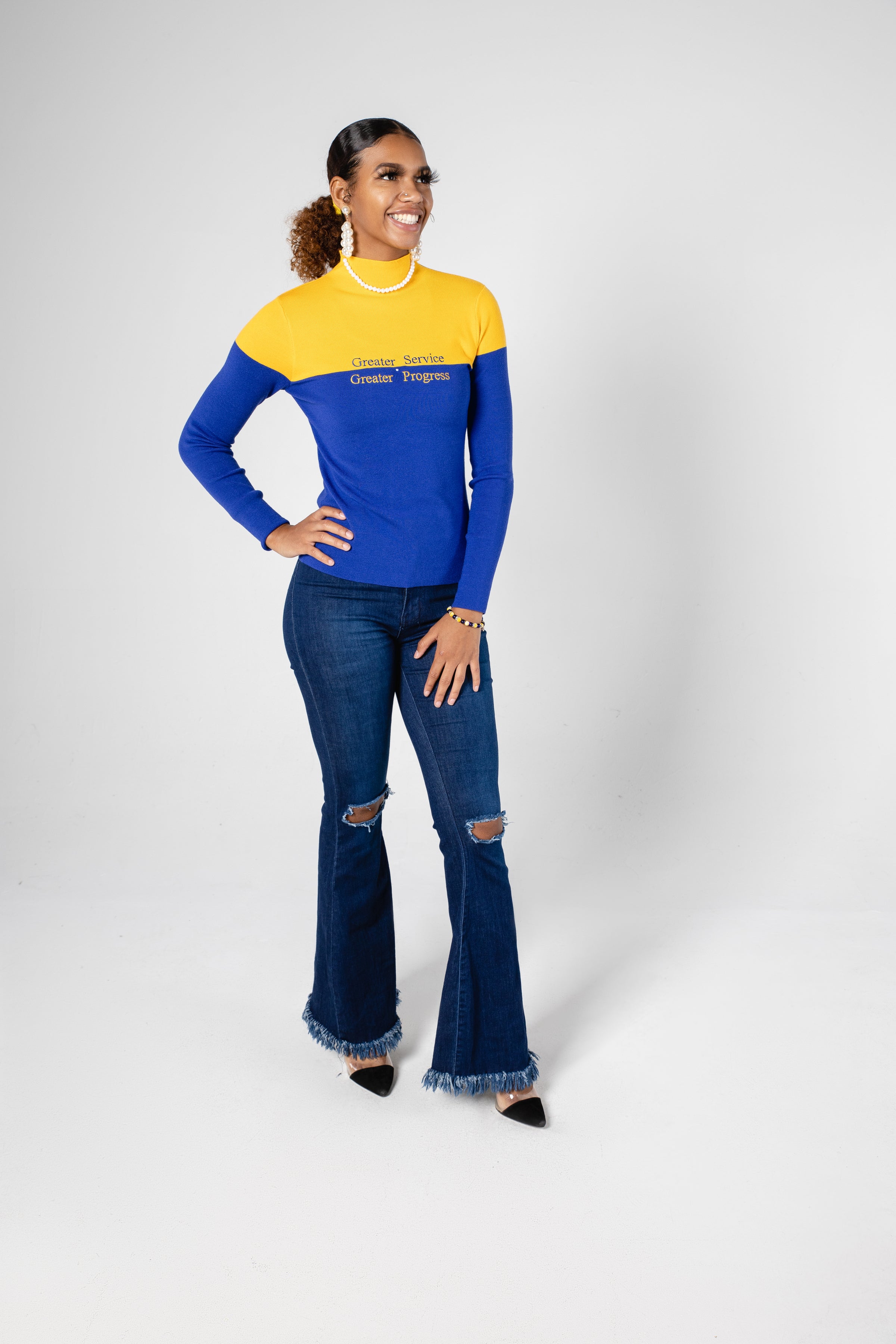 SGRho - Color-block Turtleneck Sweater – Official Para Connect