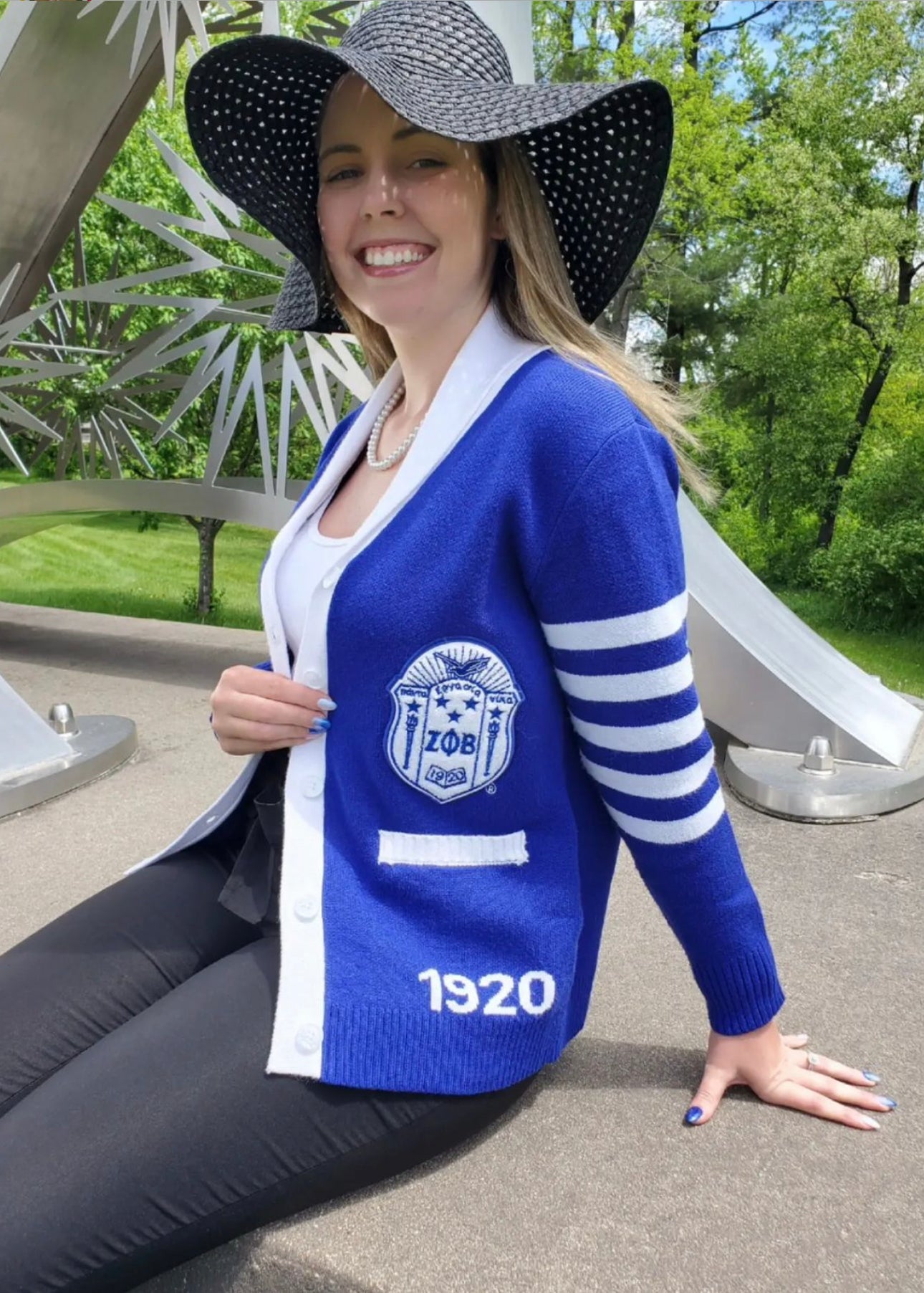 thumbnail image 2 of Women Knit Varsity Jacket Over 2 of 9
