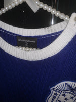 (FINAL SALE) Blue Cable Knit Sweater - XL